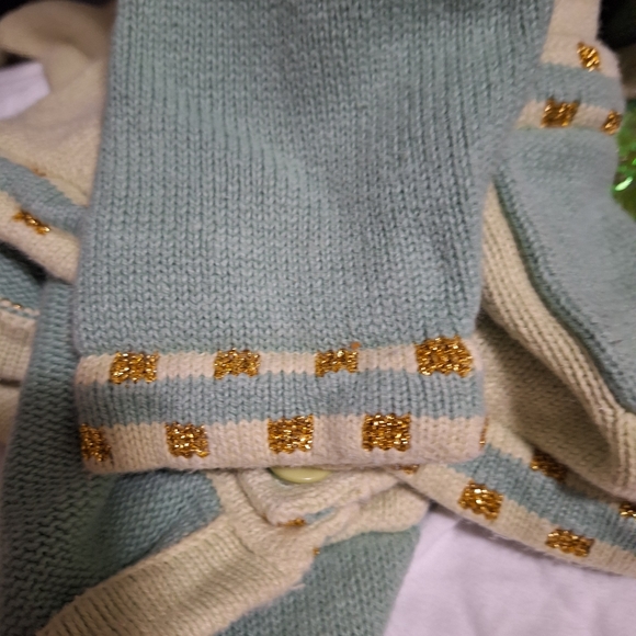 Vintage Storybook Knits Cardigan Sweater HSN St. Patrick's Clover Green Sz S - Picture 6 of 13